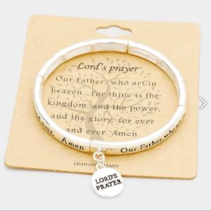Lord's Prayer Charm Stretch Bracelet